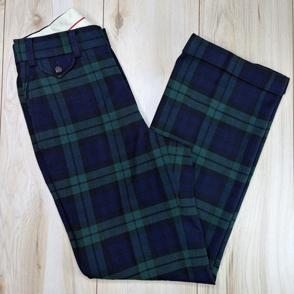 J. Press Vintage Made In Japan Tartan Plaid Wool Dress Pants Trousers Mens 28x31